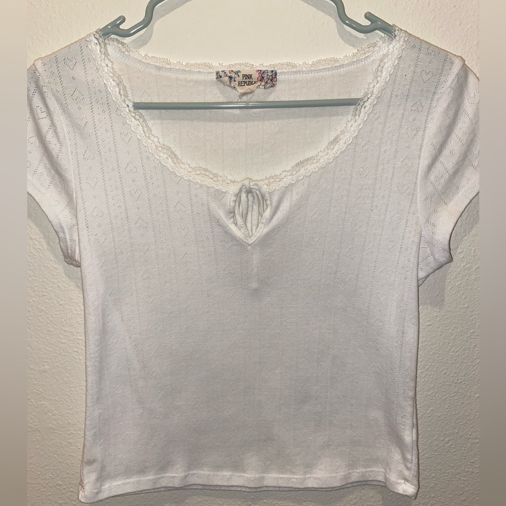Heart printed laced shirt